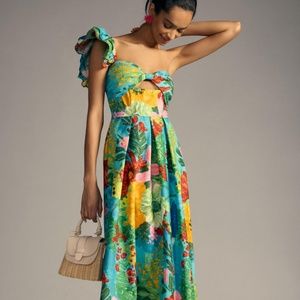 Anthropologie Eva Franco One-Shoulder Pleated Dress - Matisse